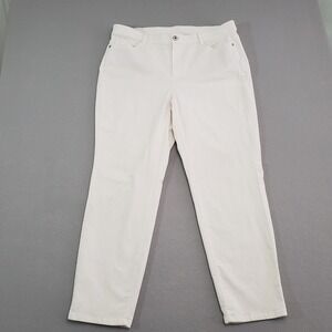 J.Jill Womens‎ XL Cream Corduroy Straight Leg Pants Stretch Off-White Cotton XL